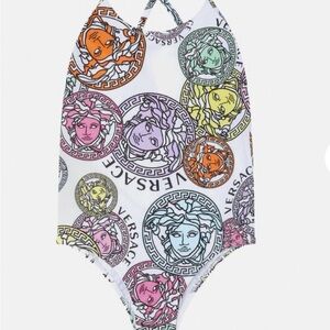 Young Versace Girls White Medusa Swimsuit